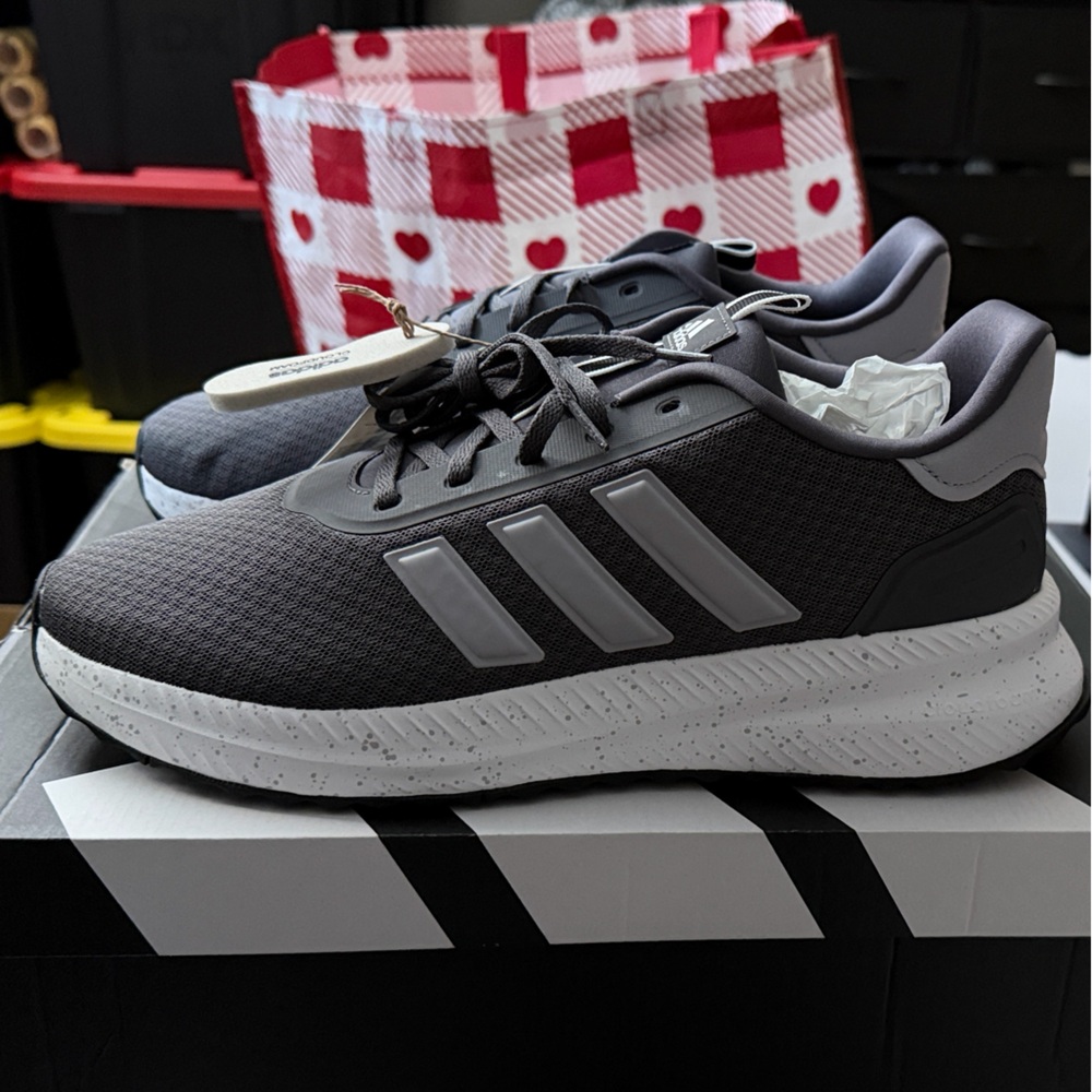 Adidas Charcoal and White Running Shoes